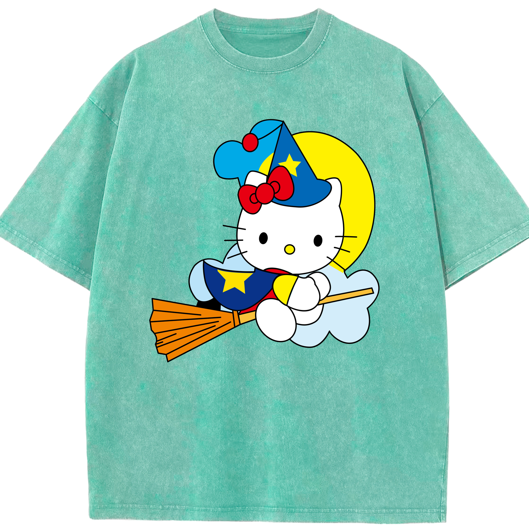 （画像用） Hello Kitty ハローキティ 綿100% ヴィンテージ風 半袖Tシャツ（フロントプリント）
